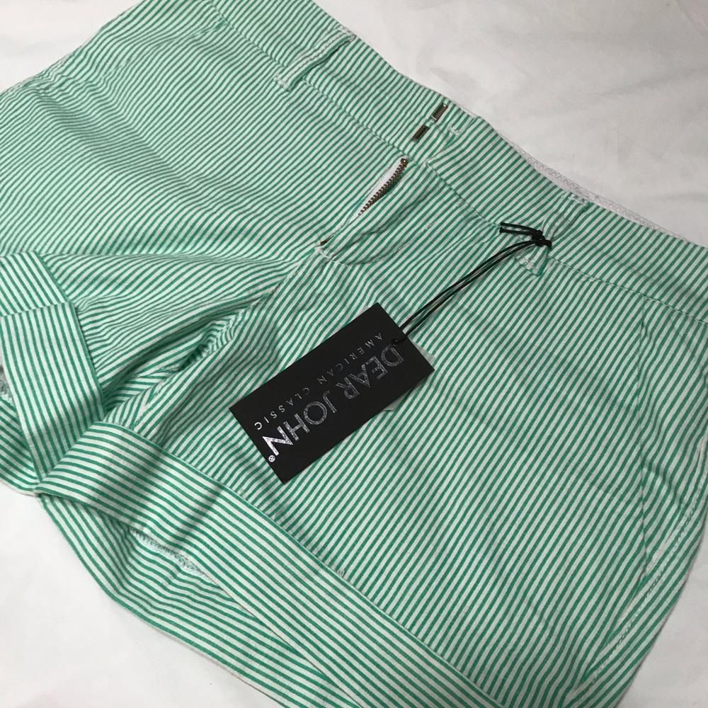 Green & White Striped Shorts - NWT
